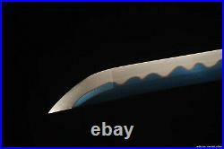 40.1 Battle ready 9260spring steel blue blade katana sword iron tsuba sharpened