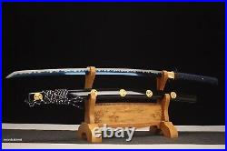 40.6 Battle ready 9260 spring steel blue blade Sharp katana sword iron tsuba