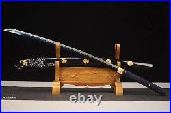 40.6 Battle ready 9260 spring steel blue blade Sharp katana sword iron tsuba