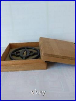 Antique Cross-Shaped Tsuba Japanese Sword Guard Rare Collectible