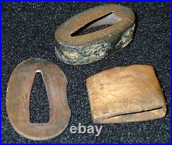 Antique Japanese Tanto Dagger Handle Parts Lot Habaki, Fuchi, & Sepoa WWII Vet