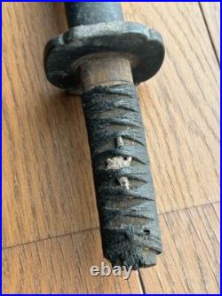 Antique Japanese Tea Ceremony Wooden Sword Rare Chashitsu-Gatana w Iron Tsuba Antique Japanese Tea Ceremony Wooden Sword Rare Chashitsu-Gatana w Iron Tsuba