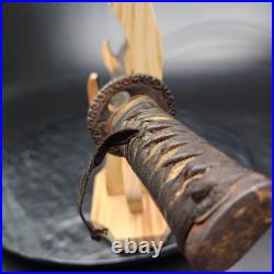 Antique Japanese Wakizashi Ornate Iron Tsuba Samurai Sword Antique Japanese Wakizashi Ornate Iron Tsuba Samurai Sword