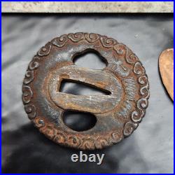 Antique Japanese Wakizashi Ornate Iron Tsuba Samurai Sword Antique Japanese Wakizashi Ornate Iron Tsuba Samurai Sword