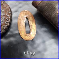 Antique Japanese Wakizashi Ornate Iron Tsuba Samurai Sword Antique Japanese Wakizashi Ornate Iron Tsuba Samurai Sword