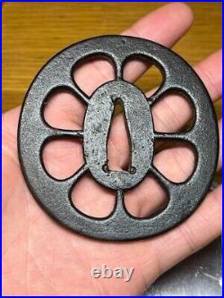 Antique Rare Echizen-ju Kinai Signed Tsuba Sword katana Guard Japanese fromJAPAN Antique Rare Echizen-ju Kinai Signed Tsuba Sword katana Guard Japanese fromJAPAN