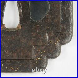 Antique Rare Tsuba Japanese Edo Era Gold Inlay Cloud Design Sword katana Japan Antique Rare Tsuba Japanese Edo Era Gold Inlay Cloud Design Sword katana Japan