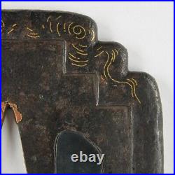 Antique Rare Tsuba Japanese Edo Era Gold Inlay Cloud Design Sword katana Japan Antique Rare Tsuba Japanese Edo Era Gold Inlay Cloud Design Sword katana Japan