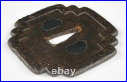 Antique Rare Tsuba Japanese Edo Era Gold Inlay Cloud Design Sword katana Japan Antique Rare Tsuba Japanese Edo Era Gold Inlay Cloud Design Sword katana Japan
