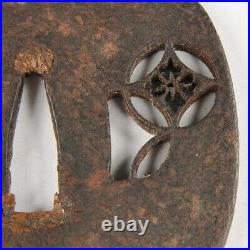 Antique Rare Tsuba Japanese Edo Era Shippo Openwork Design Sword katana Japan