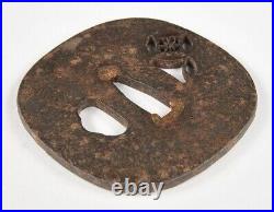 Antique Rare Tsuba Japanese Edo Era Shippo Openwork Design Sword katana Japan