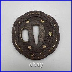 Antique Rare Tsuba Sword katana Guard Dragon motif Japanese