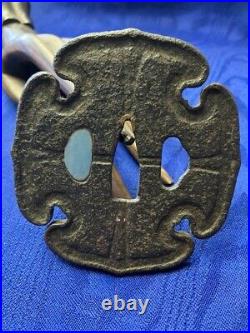 Antique Silver Inlay Tsuba Japanese Samurai Bushido Sword katana from Japan Antique Silver Inlay Tsuba Japanese Samurai Bushido Sword katana from Japan