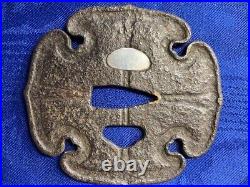 Antique Silver Inlay Tsuba Japanese Samurai Bushido Sword katana from Japan Antique Silver Inlay Tsuba Japanese Samurai Bushido Sword katana from Japan