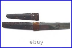 Antique japanese 2 broken blade set for tanto wakizashi sword katana tsuba armor