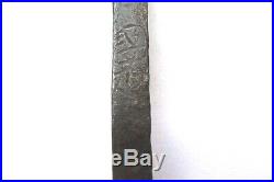 Antique japanese yari (spear) sign (kunimichi) katana tsuba armor