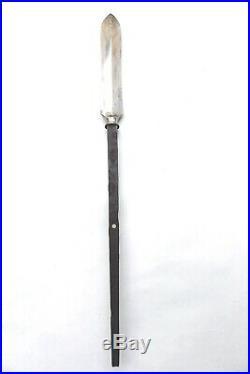Antique japanese yari (spear) with koshirae with cover tsuba armor
