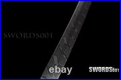 Blue Rattan Saya Folded Steel Blade Japanese Samurai Katana Sword Iron Tsuba
