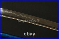 Clay Tempered Folded 1095 Carbon Steel Wakizashi Japanese Sword Iron Tsuba Sharp