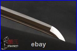 Cool Black Japanese Samurai Katana Sword Manganese Steel Sharp Blade Iron Tsuba