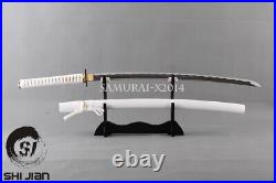 Cool White Handmade Sharp Japanese Samurai Katana Hero Sword Iron Musashi Tsuba