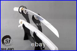 Cool White Handmade Sharp Japanese Samurai Katana Hero Sword Iron Musashi Tsuba