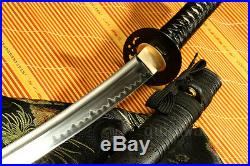 Damascus Folded Steel Clay Tempered Iron Tsuba Japanese Samurai Sword Katana