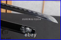 Damascus folded steel Japanese samurai swords set iron tsuba katana + wakizashi