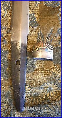 Edo Era, Ca. 1600, Japanese, Rare Double Edged Tanto Dagger With mounts, 9 7/8 N