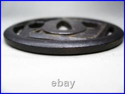 Edo period Japanese Antique Tsuba of Katana Samurai Sword Guard Iron Rare Design