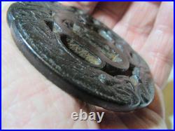 Excellent New-502 Iron Tsuba Round Dragon Diagram Good Tone