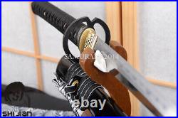 Exquisite hamon Japanese katana sword 1095 carbon steel clay tempered iron tsuba