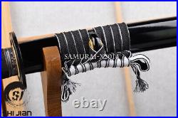 Exquisite hamon Japanese katana sword 1095 carbon steel clay tempered iron tsuba