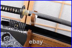 Exquisite hamon Japanese katana sword 1095 carbon steel clay tempered iron tsuba