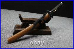 Full Tang Sword Tanto Rosewood 1095 Carbon Steel Blade Rose Wood Iron Tsuba
