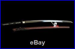 Hand Forged Clay Tempered Folded Steel Japanese Samurai Katana Iron Tsuba Sword