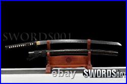 Hand Forged Clay Tempered Japanese Sword Samurai Katana T10 Steel Iron Tsuba