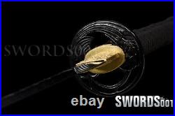 Hand Forged Clay Tempered Japanese Sword Samurai Katana T10 Steel Iron Tsuba