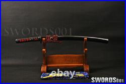 Handmade Japanese Samurai Wakizashi Sword Folded Steel Clay Tempered Iron Tsuba