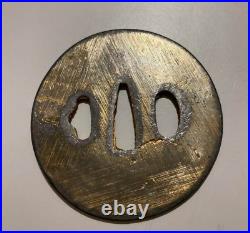 High quality Tsuba Japanese Sword Guard of Iron EDO Period From JAPAN Rare JAPAN