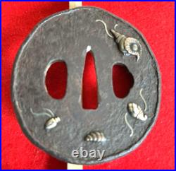 High quality Tsuba Japanese Sword Guard of Iron EDO Period From JAPAN Rare JP High quality Tsuba Japanese Sword Guard of Iron EDO Period From JAPAN Rare JP
