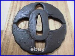 Iron Japanese Sword Tsuba Ginkgo from Japan