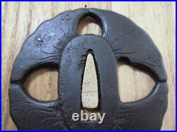 Iron Japanese Sword Tsuba Ginkgo from Japan