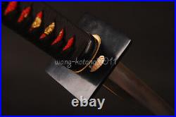 Iron Square Tsuba Kobuse Clay Tempered Folded T10 Japanese Katana Handmade Sword