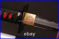 Iron Square Tsuba Kobuse Clay Tempered Folded T10 Japanese Katana Handmade Sword