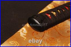 Iron Square Tsuba Kobuse Clay Tempered Folded T10 Japanese Katana Handmade Sword