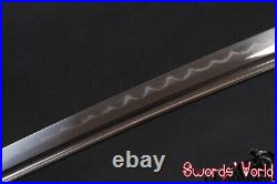 Iron Tsuba Japanese Samurai Katana Sword 1095 Carbon Steel Full Tang Real Hamon