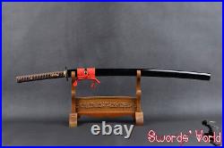 Iron Tsuba Japanese Samurai Katana Sword Kobuse Clay Tempered Folded Steel Blade