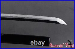 Iron Tsuba Japanese Samurai Katana Sword Kobuse Clay Tempered Folded Steel Blade