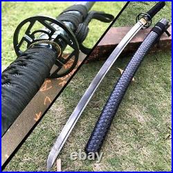 Iron Tsuba Japanese Samurai Sword Katana Damascus Steel Sharp Asia Saber Knives